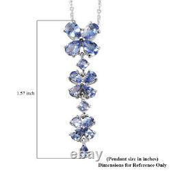 925 Sterling Silver Blue Tanzanite Pendant Necklace Jewelry Gift Size 20 Ct 3