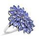 925 Sterling Silver Blue Tanzanite Ring Jewelry Gift for Women Ct 4.6