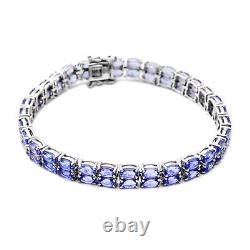 925 Sterling Silver Blue Tanzanite Tennis Bracelet Jewelry Gift Size 8 Ct 17