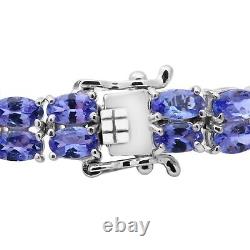 925 Sterling Silver Blue Tanzanite Tennis Bracelet Jewelry Gift Size 8 Ct 17