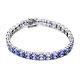 925 Sterling Silver Blue Tanzanite Tennis Bracelet Jewelry Size 7.25 Ct 15.5