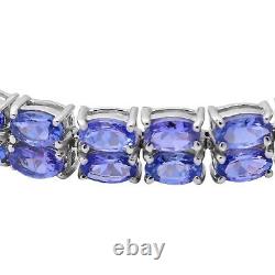 925 Sterling Silver Blue Tanzanite Tennis Bracelet Jewelry Size 7.25 Ct 15.5