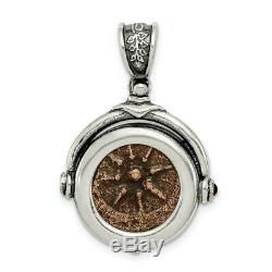 925 Sterling Silver Bronze Widows Mite Coin Pendant Charm Mothers Day Gifts