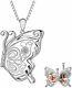 925 Sterling Silver Butterfly Photo Locket Necklace Jewelry Gift For Women Girls