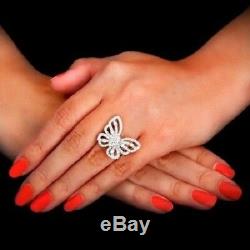 925 Sterling Silver CZ Mariah Carey inspired butterfly ring perfect fan gift sz