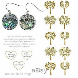 925 Sterling Silver Celtic Tree of Life Earrings Fine Jewellery Women Girls Gift