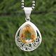 925 Sterling Silver Checkercut Citrine Pendant Jewelry Gift