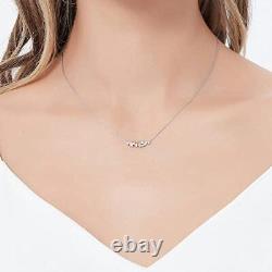925 Sterling Silver Cluster CZ Bar Pendant Necklace for Women Girls Jewelry Gift