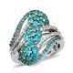 925 Sterling Silver Cluster Ring Neon Apatite Cubic Zirconia Size 7 Ct 2.8 Gifts