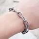 925 Sterling Silver Cubic LINK BRACELET Pave Diamond Handmade Jewelry Gift Her