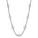 925 Sterling Silver Cubic Zirconia Cz 19 Station Chain Necklace Pendant Charm