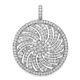 925 Sterling Silver Cubic Zirconia Cz Large Circle Swirl Pendant Charm Necklace
