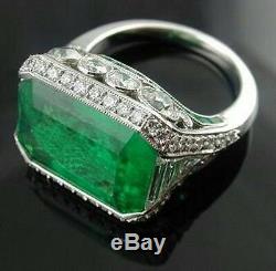 925 Sterling Silver Cz Green Emerald White Round Fancy Ring Cocktail Party Gift