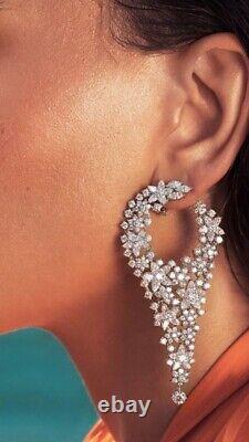 925 Sterling Silver Dangle Earrings Cubic Zirconia White Women Gift Her Jewelry