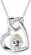 925 Sterling Silver Double Heart Lion Pendant Necklace Gifts for Women Girls Her