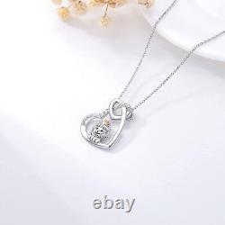 925 Sterling Silver Double Heart Lion Pendant Necklace Gifts for Women Girls Her