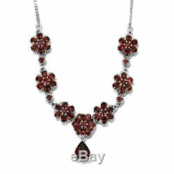 925 Sterling Silver Garnet Necklace Gift Jewelry for Women Size 18 Ct 14.1