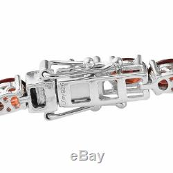925 Sterling Silver Garnet Tennis Bracelet Jewelry Gift Size 8 Ct 17.6