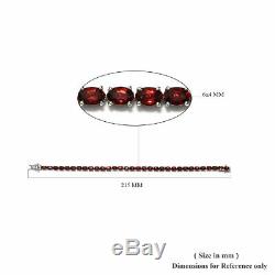925 Sterling Silver Garnet Tennis Bracelet Jewelry Gift Size 8 Ct 17.6