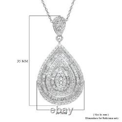 925 Sterling Silver Genuine Diamond Pendant Necklace Size 18 Ct 1 I3 Gifts