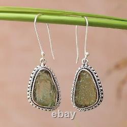 925 Sterling Silver Genuine Moldavite Earrings Jewelry Gift for Any Occasion