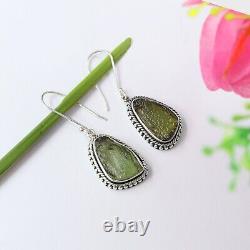 925 Sterling Silver Genuine Moldavite Earrings Jewelry Gift for Any Occasion