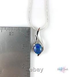 925 Sterling Silver Genuine Opal Necklace Pendant, Australian Opal, Jewelry Gift