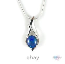 925 Sterling Silver Genuine Opal Necklace Pendant, Australian Opal, Jewelry Gift