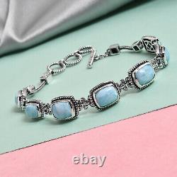 925 Sterling Silver Gift Jewelry Bracelet Larimar For Women Size 7.25 Ct 17.3