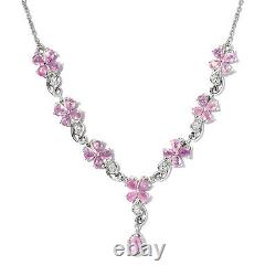 925 Sterling Silver Gift Jewelry Necklace Platinum Over Sapphire Size 18 Ct 6.2