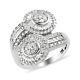 925 Sterling Silver Gift Jewelry White Diamond Bypass Ring for Women Size 9 Ct 1