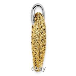 925 Sterling Silver Gold Plated Cubic Zirconia Cz Braided Pendant Charm