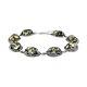 925 Sterling Silver Green Natural Amber Link Bracelet Jewelry Gift Size 8.5