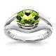 925 Sterling Silver Green Peridot Band Ring Gemstone Fine Jewelry Women Gifts