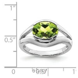 925 Sterling Silver Green Peridot Band Ring Gemstone Fine Jewelry Women Gifts