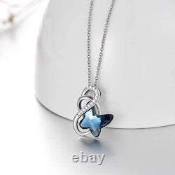 925 Sterling Silver Infinity Butterfly Necklace Crystal Jewelry Butterfly Gifts