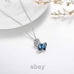 925 Sterling Silver Infinity Butterfly Necklace Crystal Jewelry Butterfly Gifts