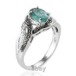 925 Sterling Silver Jewelry Emerald Cubic Zirconia CZ Ring Gifts Size 8 Ct 3.7