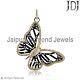 925 Sterling Silver Jewelry Natural Pave Diamond Butterfly Charm Gift Pendant