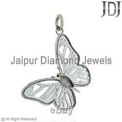 925 Sterling Silver Jewelry Natural Pave Diamond Butterfly Charm Gift Pendant