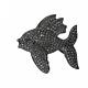 925 Sterling Silver Jewelry Natural Pave Diamond Fish Pendant Jewelry Gift