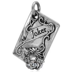 925 Sterling Silver Joker Card Pendant VY Jewelry for Gift