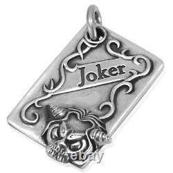 925 Sterling Silver Joker Card Pendant VY Jewelry for Gift