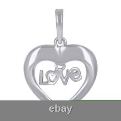 925 Sterling Silver Love Heart Charm Pendant Fine Jewelry Gift for Womens