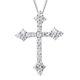 925 Sterling Silver Moissanite Cross Necklace Pendant Gift Jewelry Size 18 Ct 1