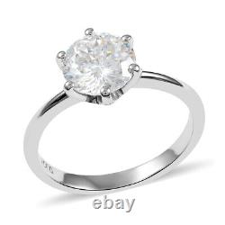 925 Sterling Silver Moissanite Solitaire Ring Jewelry Gift for Women Ct 2