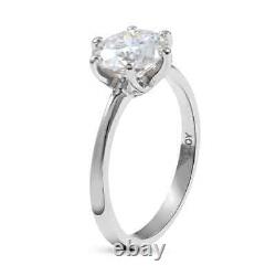925 Sterling Silver Moissanite Solitaire Ring Jewelry Gift for Women Size 8 Ct 2