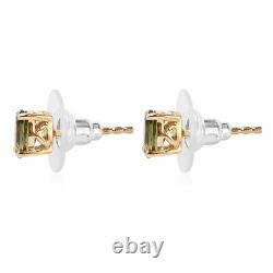 925 Sterling Silver Moldavite Stud Earrings Jewelry Gift For Women Ct 0.8