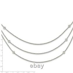 925 Sterling Silver Multi Strand Cubic Zirconia Cz 2 Inch Extension Chain