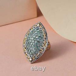 925 Sterling Silver Natural Alexandrite Cluster Ring Jewelry Gift Size 9 Ct 3.4
